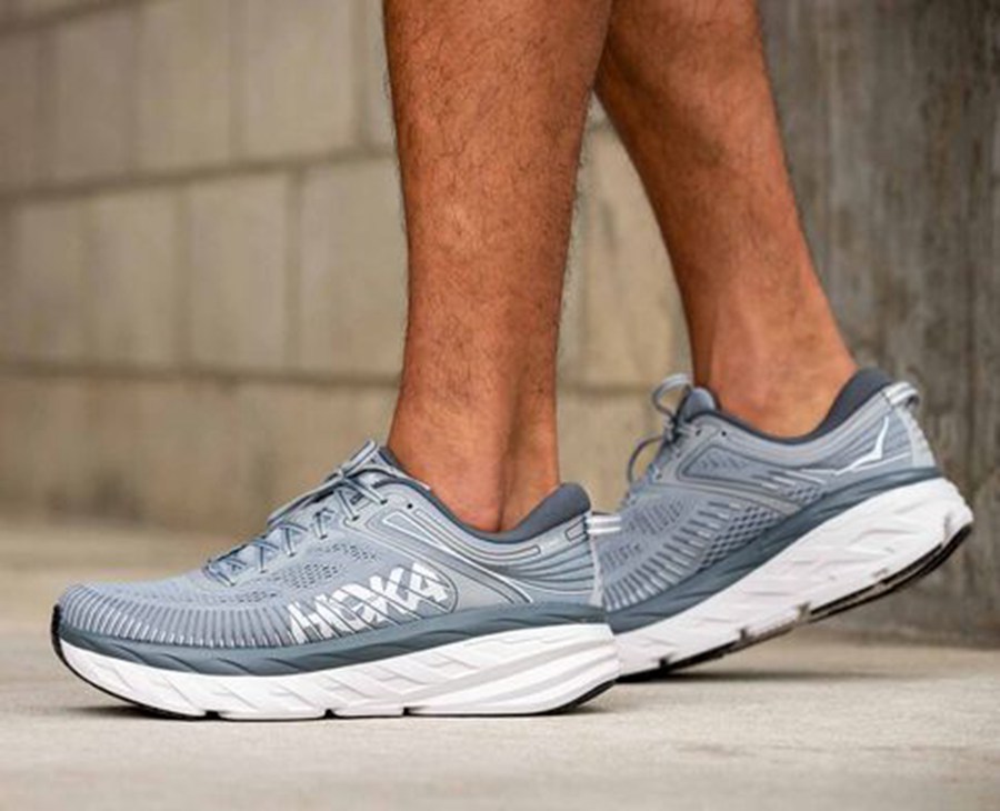 Hoka One One Bondi 7 Löparskor Herr - Grå - ENWJY-1390